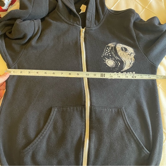 Villain Hoodie Men Small‎ Black Cotton Polyester Canvas Sweatshirt Full Zip Up - Picture 5 of 6